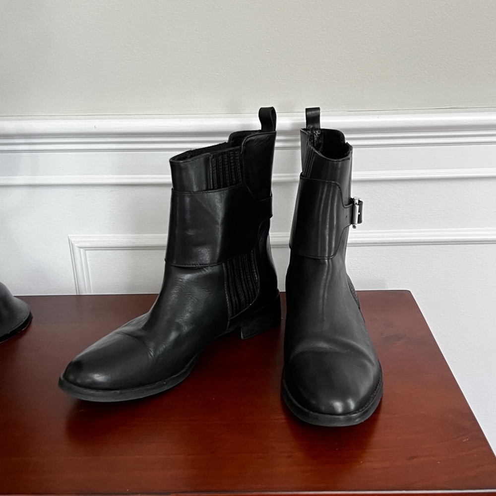 Leather boots.